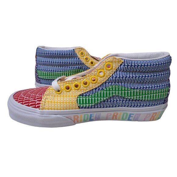 Vans Sneakers Sk8 Mid Womens 5.5 Mens 4 Pride Lace Up Canvas LGBTQ - Picture 2 of 11